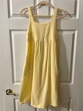 Butter Yellow Cotton Gauze Sundress